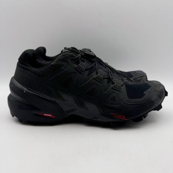 Salomon Mens Speedcross 6 Gore-Tex Trail Sneakers US 7 Black Waterproof EUC - Picture 3 of 14